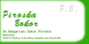 piroska bokor business card